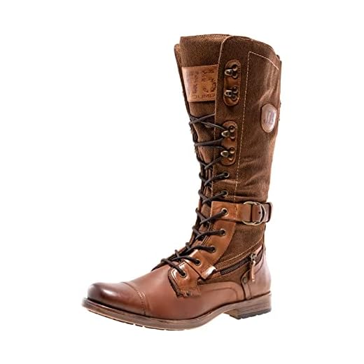 J75 Men's Decoy Light Weight | Knee Hight | Lace-up & Inside Zipper | Combat | Tactical | Army | Cap-toe Military Boots for Men|Tan Leather Size 9