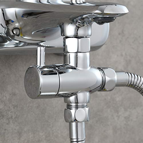 Tecmolog DSF012 Diverter Valve Shower 3 Way 1/2 Inch Brass Shut-Off Valve Shower T Adaptor for Hand Shower Chrome - Image 3