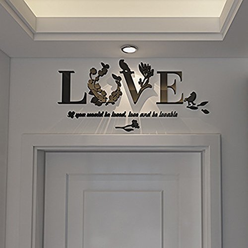 Leyorie DIY Wall Sticker Living Room Bedroom Home Decoration Decal Removable Poster Wallpaper Mural (Love White)