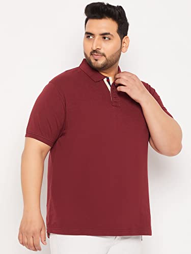 Image of Club York Men Cotton Blend Half Sleeve Polo Neck Solid Plus Size T-Shirt