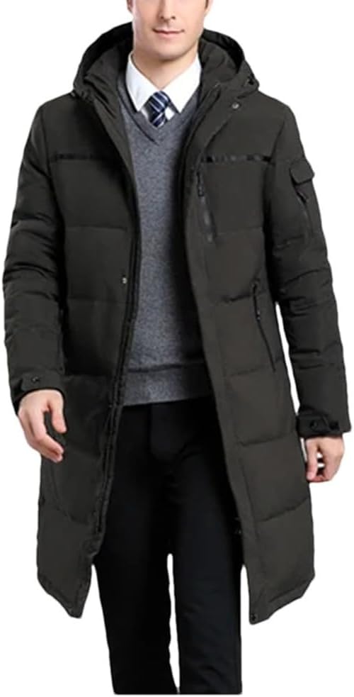 Haitpant Men Down Overcoats Cotton Hooded Outwear Zipper Outfits Windproof Jacket Elegant Coats