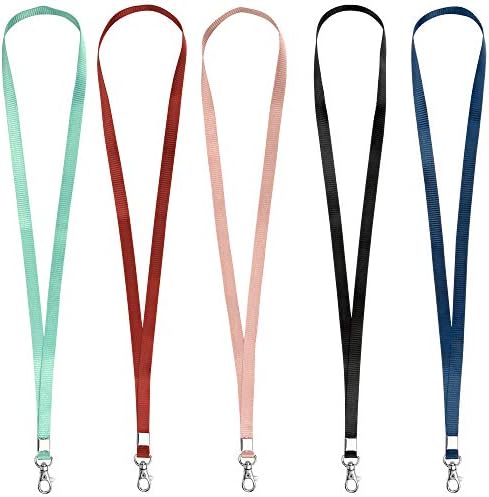 Arae Neck Lanyards for ID Badge Holder Durable Flat Nylon Lanyard Strap with Stainless Metal Swivel J-Hook Name Tags Badge, Keychains, Access Card（Mix）