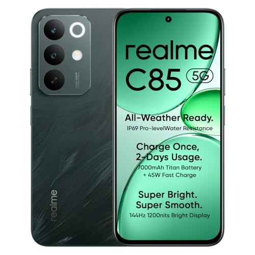 realme C85 5G Smartphone 6+128GB, 6.8inch Screen, 144HZ Vision Di...