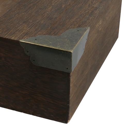 Image of Mcredy Table Corner Protectors, Bronze Box Corners Decorative, 16Pcs | Vintage Appearance, Rust-Proof Metal, Easy to Install with Screws, Ideal for Safeguarding Box, Table or Cabinet Corners