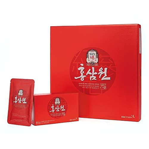 Korean Red Ginseng Drink, Hong Sam Won, Pre Workout Energy Drink for Men & Women, Boost Productivity, Blood Circulation, 6-Year Korean Ginseng, 50mlx30
