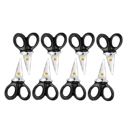 minkissy Tijeras Miniatura De Resina para Colgantes 8 Piezas para Manualidades y Casa De Muñecas, Tamaño Mini, Colores Brillantes, Accesorios para Micro Paisajes y Joyería