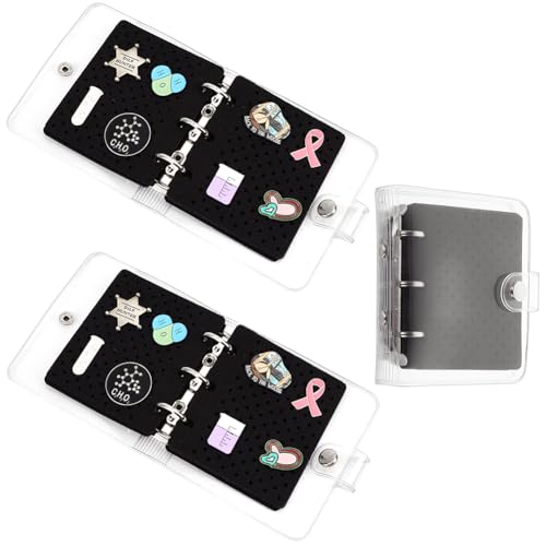 Classeur collection de pins FINGERINSPIRE portable avec pages feutre noir antichoc