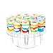 Clear Round Acrylic 16 Holes Push Pop Cake Stand for Party, Wedding, Bakery (9.44'' of Diameter)