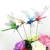 WOIWO 8PCS Artificial Dragonfly Inserted Bar Creative Home Accessories Horticultural Decorative Arts and Crafts.