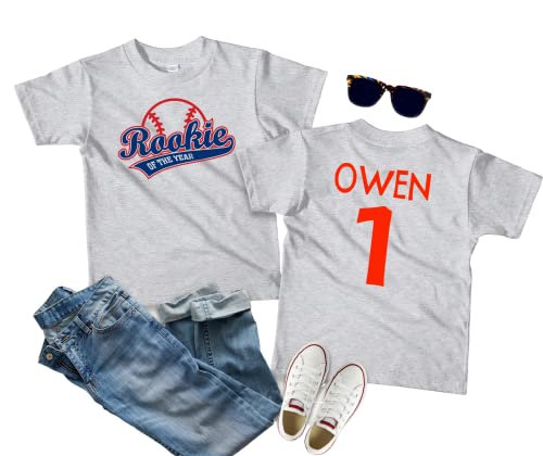 Rookie of the Year Boys Baseball First Birthday Shirt - Sports Themed Cake Smash Party Outfit