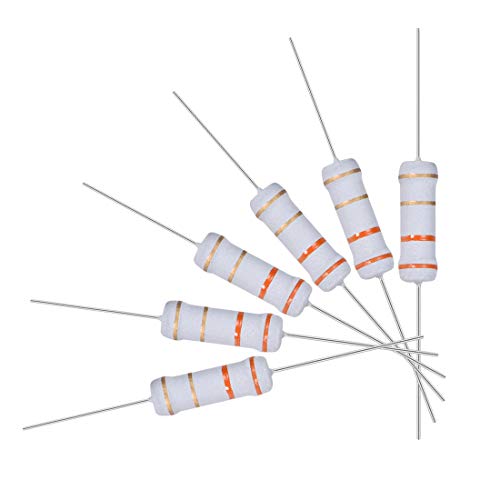 uxcell 100Pcs 3.3 Ohm Resistor, 2W 5% Tolerance Metal Oxide Film Resistors, Axial Lead, Flame Proof for DIY Electronic Projects and Experiments