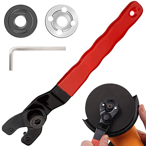 Clé Meuleuse D'angle Cle Meuleuse Clé à Molette Meuleuse D'angle Clé à Broche Réglable avec Douille Hexagonale et 2 Bride Filetée