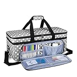 LUXJA Double-layer Carrying Case Compatible with Cricut Die-Cut Machine, 2 Layers Bag Compatible with Cricut Explore Air (Air 2) and Maker (Patent Design), Gray Dots