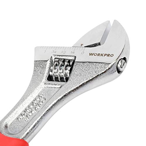 WORKPRO 3-piece Adjustable Wrench Set CR-V with Rubberized Anti-Slip Grips 10-inch, 8-inch, 6-inch