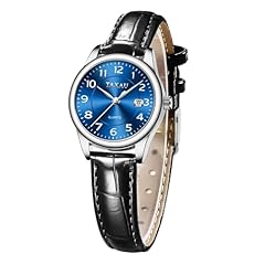 Black Leather Strap Blue Face-8863