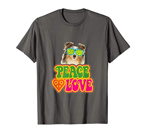 Peace Love Dog Shetland Sheepdog T-Shirt