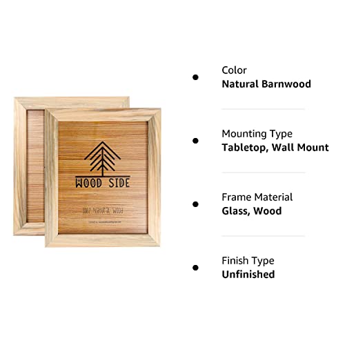 Rustic Wooden Picture Frame 8X10 - Unfinished Natural Barnwood Set Of 2-100% Eco Solid Wood For Wall Mounting And Tabletop Photo Frames #TOP7