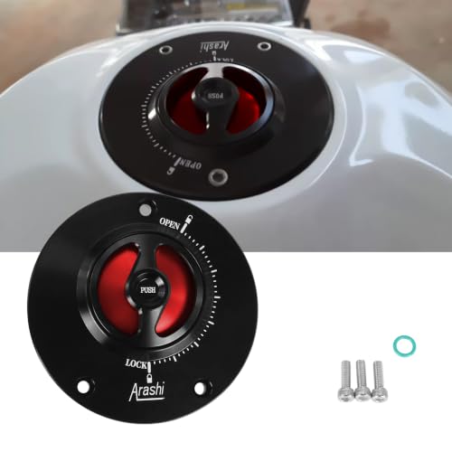 ONE.K.S Motorcycle Gas Cap Covers Fuel Tank Caps Aluminum Oil Cover, Red by ONE.K.S - Used condition - Image 5