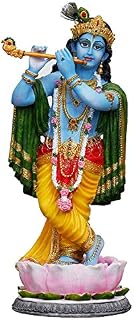 Fasherati Large Standing Krishna Idol-Hindu God and Goddess Idol/Statue/Murti/Figurine(22")-Polyster Resin-Multicolour
