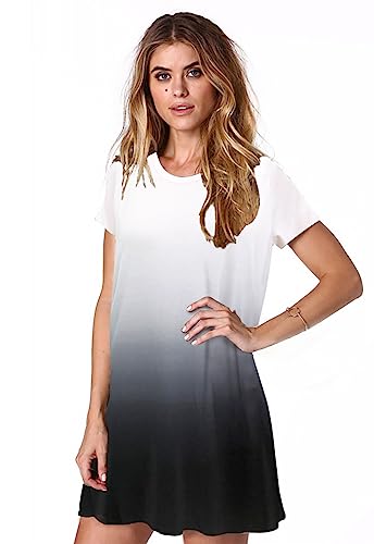 Image of Alaster Women's Casual Summer T Shirt Dress Loose Short Sleeve Tunic Dress with Pocket for Women