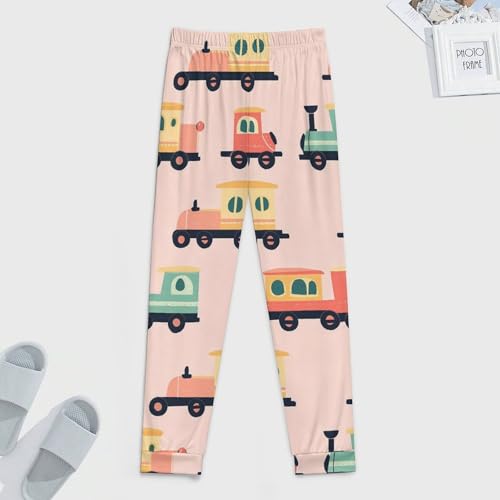Colorful Locomotive Train Men's Pajama Bottoms Sleep Lounge Soft Comfy Pants Sleepwear4