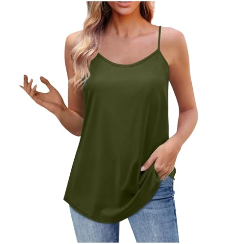Loose Fit Vests for Ladies Summer Fall Sleeveless Spaghetti Strap Cami Tank Plain Top Vests Women 2025 Trendy3