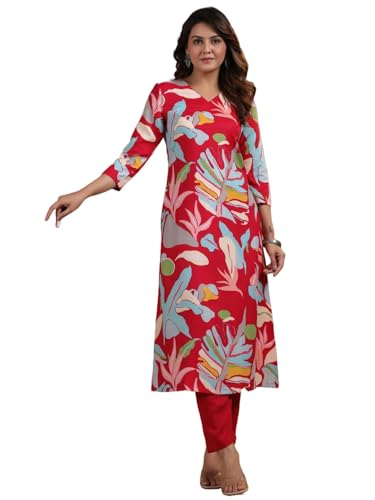 Image of ANNI Designer Women's Chanderi Straight Printed 2Pc Kurta Set