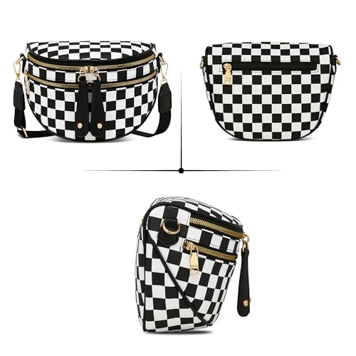 Image of KKXIU Crossbody Sling Bag for Women Trendy Fanny Pack Vegan Leather Chest Bag | Trendy