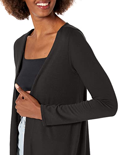 Star Vixen Women's Plus Size Long Sleeve Open Front Casual Cardigan Duster Length in Light Weight Sweater Knit3