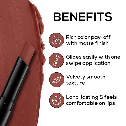 Image of RENEE Very Matte Lipstick - Bare Mocha, Intense Color Pay Off, Full Coverage, Long Lasting & Weightless, Easy Glide Formula With Velvety Finish, Suitable for All Occasion, Ideal For Gifting