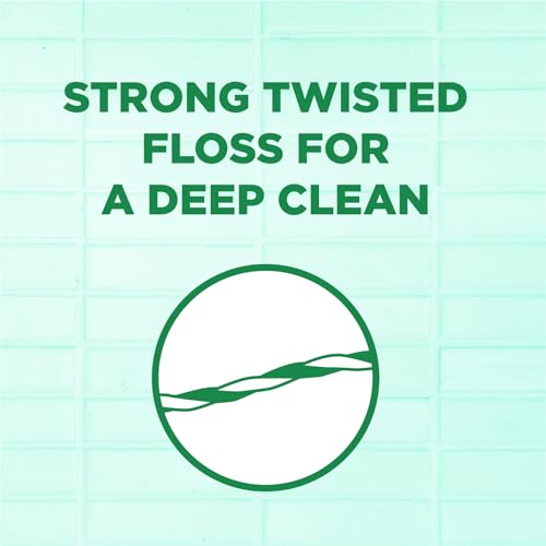 Image of GUM Twisted Mint Dental Floss Picks, Twisted Threads with Shred-Resistant Floss & Easy-Grip Handle, Mint Flavor, 90 Count (Pack of 3) 270 Total