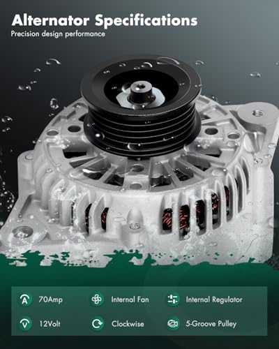 Image of SCITOO Alternator Fit for Toyota 4Runner T100 T-100 for Tacoma 2.4 2.7 1996-1999 96 97 98 99-12V 70 Amp CW 5-Groove Pulley, Replace OE 13673 101211-0520 27060-72340 27060-75100 27060-75110