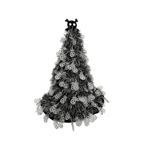 16 Inch Tinsel Skull Tree Cone Hat Halloween Party Hat for Party Decor - image 1