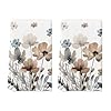 Artoid mode brown poppy floral leaves fall kitchen towels dish towels 18×26 inch seasonal summer decoration hand towels set of 2  urban country home decor