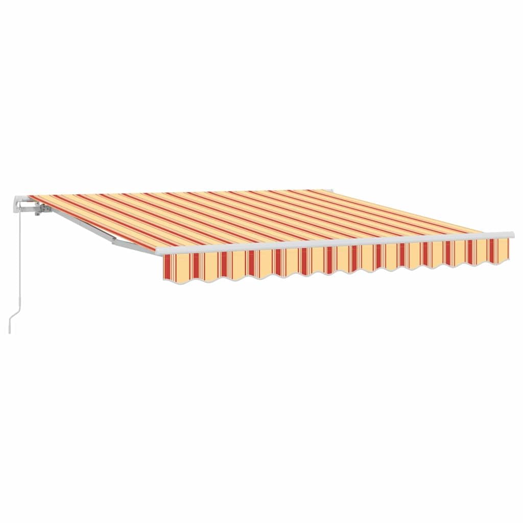 Tenda da sole estensibile manuale, protezione solare, giallo/arancione, 300 x 250 cm | Ombreggiante flessibile con manovella per balcone, veranda e giardino. Angolo di inclinazione regolabile individualmente.
