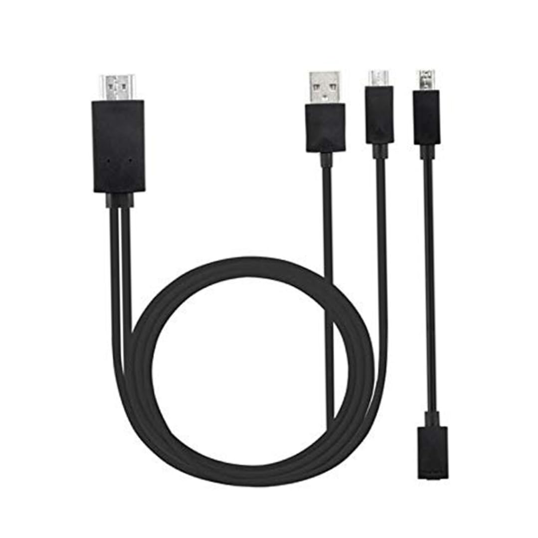 Black Universal MHL Micro USB to HDMI Cable Adapter 1080P HD TV Adapter for Android Phone