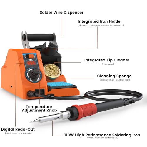 Image of 926LED V1 110W High-Power Compact Soldering Iron Station Kit w Temp Control