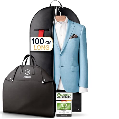 FiRiO 1 x Premium Housse Costume Voyage Pliable I MATÉRIEL JUSQU'À 50% Plus ÉPAIS I Porte Housse Costume Homme I Garment Bags for Travelling I 100x60cm