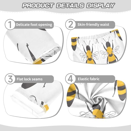 Toddler Girls Leggings Printed Yoga Pants Leggings Yellow Black Bee for Kids3