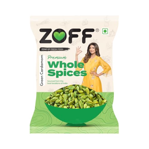 Image of Zoff Elaichi Whole - Green Cardamom for Cooking, Baking & Masala Blends - Rich Aroma & Natural Freshness - 100g