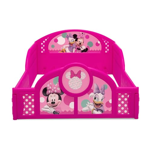 Image of Delta Children Toddler Bed Minnie Mouse Plastic with Built-in Guardrails