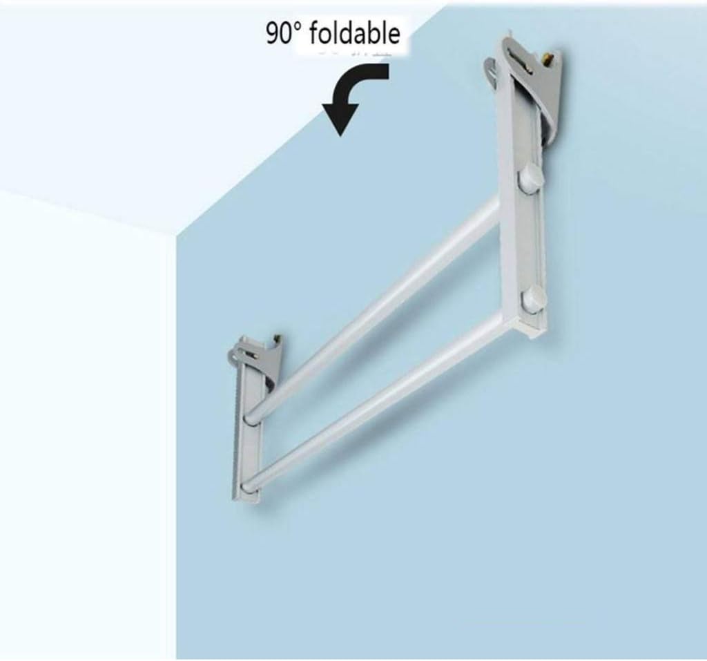 Clothes Drying Rack Laundry Rack, Wall Mounted Airer, Folding Balcony Drying Racks Multifunction Push and Pull Retractable Aluminum Alloy Clothes Airer The New,1rail 150c