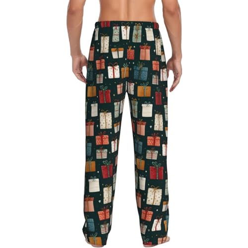 Gift Wrap Mens Pajama Pants Cozy Lounge Baggy Lightweight Pj Pants Lounge Bottoms With Elastic Waist3