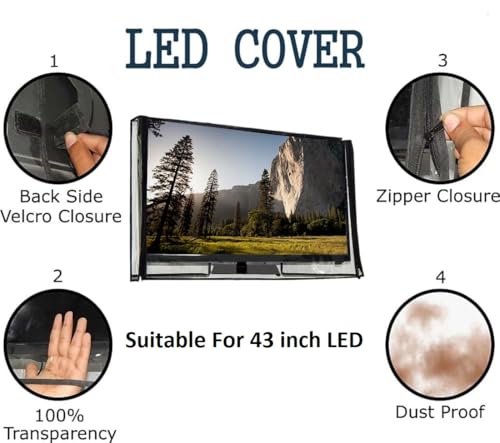 Image of Waterproof TV Cover for 43-inch LED /LCD Television, Outdoor Protection with Two-Way Zipper