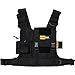 ROBOCUP Radio Chest Harness Vest - Adjustable Utility Organizer with Silent Buckle Closure - Full-Size Ham Radio Pouch, Secure Fit, Work Gear with D-Ring, Reflective Safety Stripes, Hook & Loop Patch