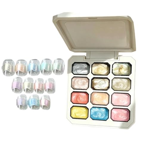 Pinturas de gel de 12 colores, sin , paleta de satén, gel para uñas