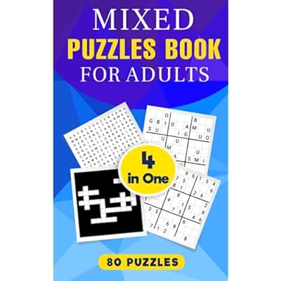 Mixed puzzle book for adults 4 in1,5x8 inches