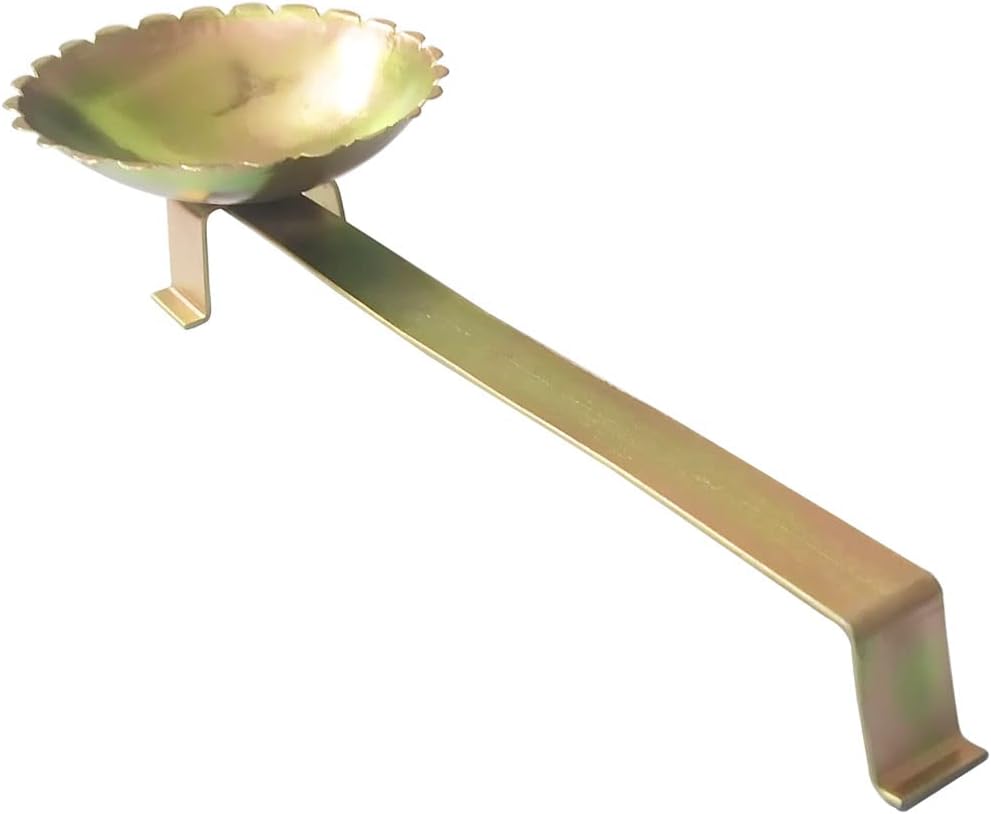 Hanae Luvan Sambrani Stand with Handle | Benzoin Incense Burner dhup Stand |Loban & Resin Dhoop Diya (Color Gold)(Square)