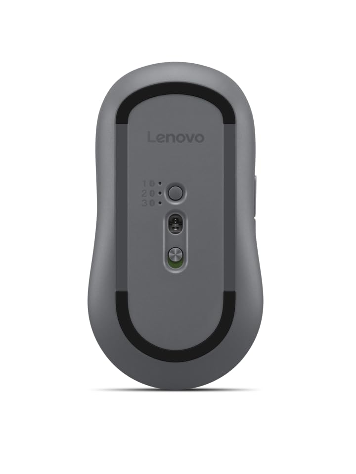 Image of Lenovo Yoga Bluetooth Silent Mouse, 3 Level DPI Adjustment, 36 Month Battery Life, Bluetooth 5.3, 3 Device Paring, Whisper Quiet, Programmable Buttons, Smooth Finish, Luna Grey