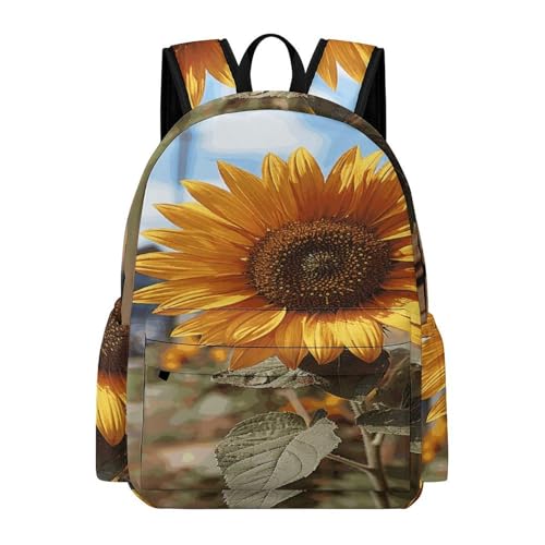 Farm Sunflower Printed Backpack Water-Resistant Pack Stylish Bag Lightweight Travel Backpack